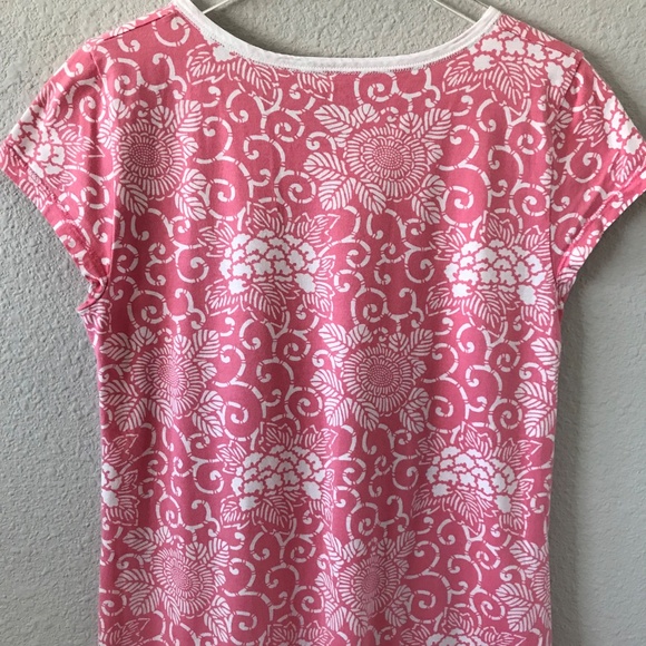 Garnet Hill Long Floral Asian Wrap L Organic Cotton Cap Sleeve Nightgown Pink - Picture 6 of 9